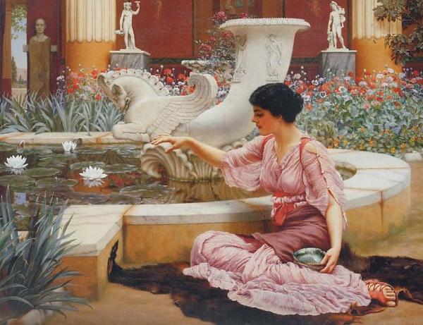 John William Godward A Pompeian Garden oil painting image